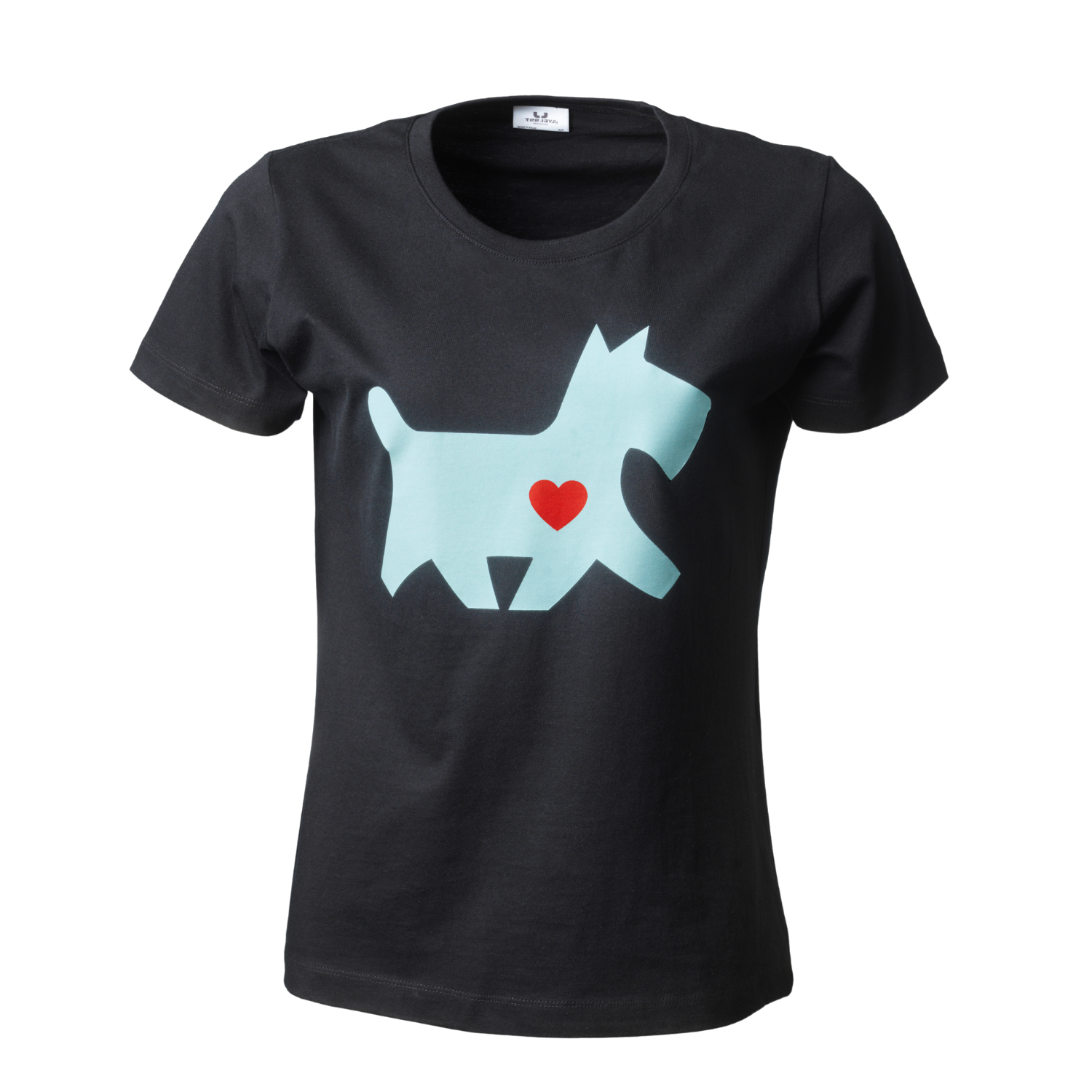 T-shirt med stor DKK-hund Dame